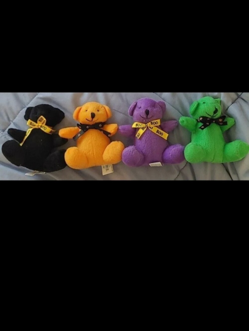 Adorable Halloween Stuffed Bears with Ribbons